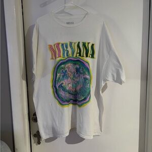 NIRVANA White Tee with Vibrant Graphic